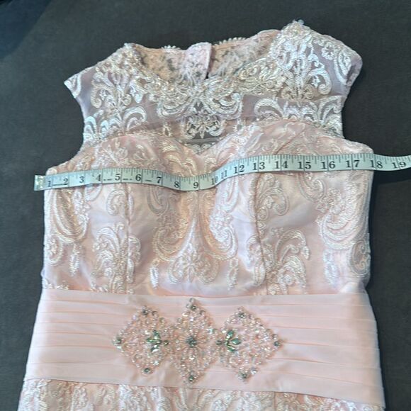 Women’s Pink Tea Length Mother of the Bride Groom Corset Back Dress Size 10 NWOT - Picture 12 of 15